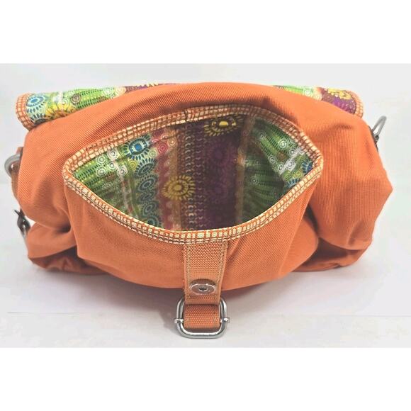 Fossil Long Live Vintage Orange Canvas Large 14x10 Bag Euc U216 - Picture 14 of 15